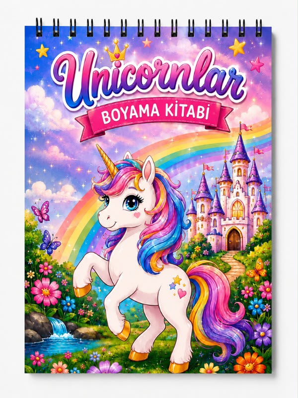 Unicorn Boyama Kitabı - Çocuklar İçin Boyama Kitabı